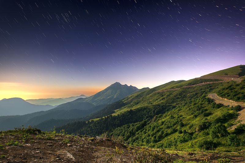 Mountain, Night, Prugov, Sochi, Stars Ночная Аибга фото превью