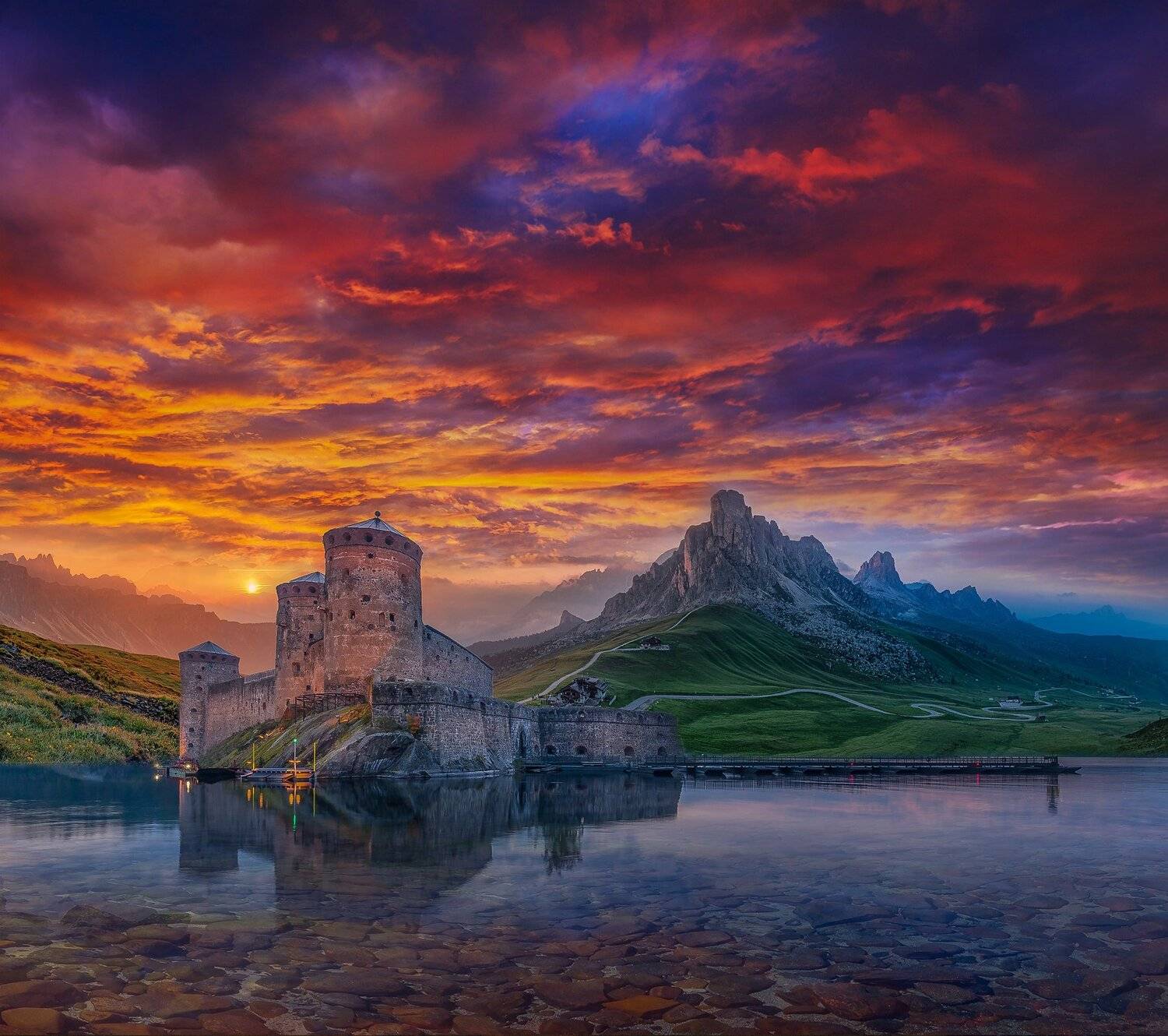 Clouds, Landscape, Reflection, misha