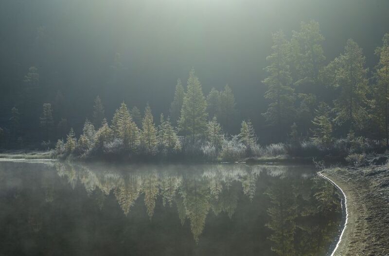 озеро Джека Лондона,магадан,озеро Невидимка,пояс Венеры Невидимка на рассвете фото превью
