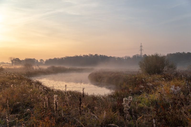 Владимир, город Владимир, природа Владимира, Владимирская область, туман Старица Клязьмы фото превью