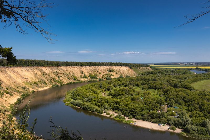 river fiels sky bend Summer At the river bend фото превью