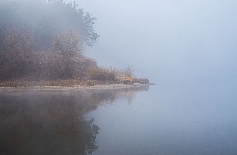 весна озеро туман природа пейзаж отражение Апрель. фото превью