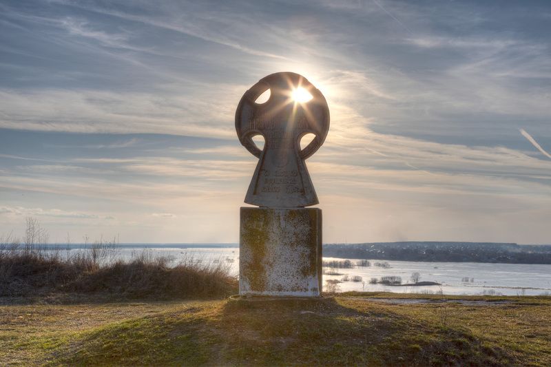 Oka flooding sunset At the flooding time фото превью