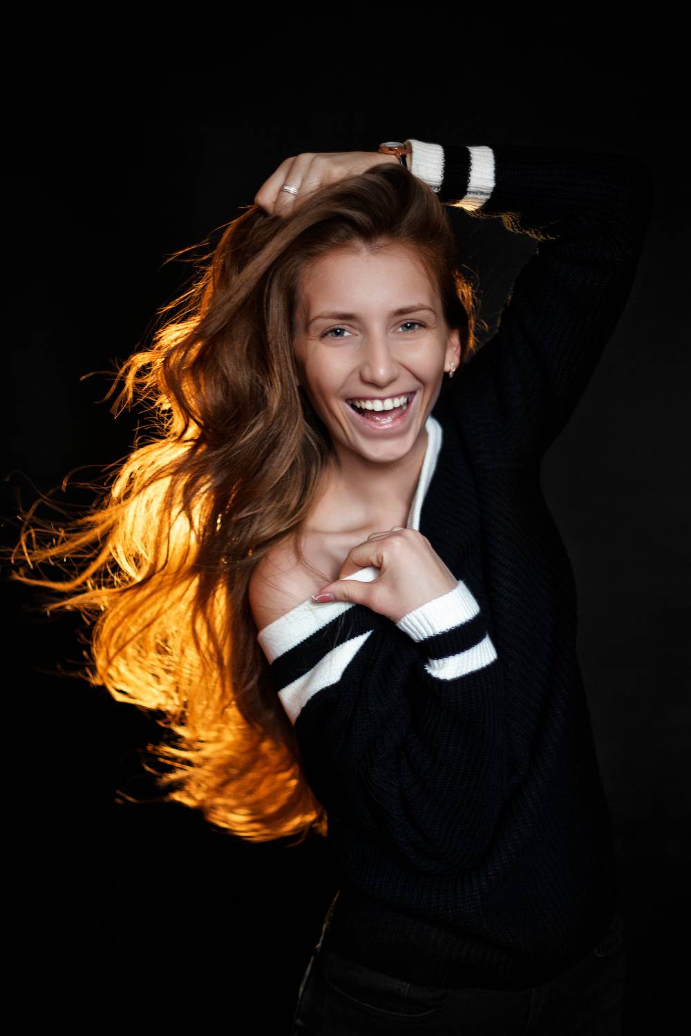 девушка, портрет, огонь, волосы, Jankauskene Natalya