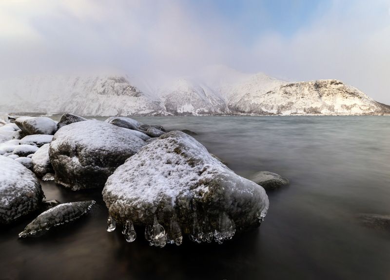 Россия, Кольский, лед, russia, ice, lake, winter Берег фото превью