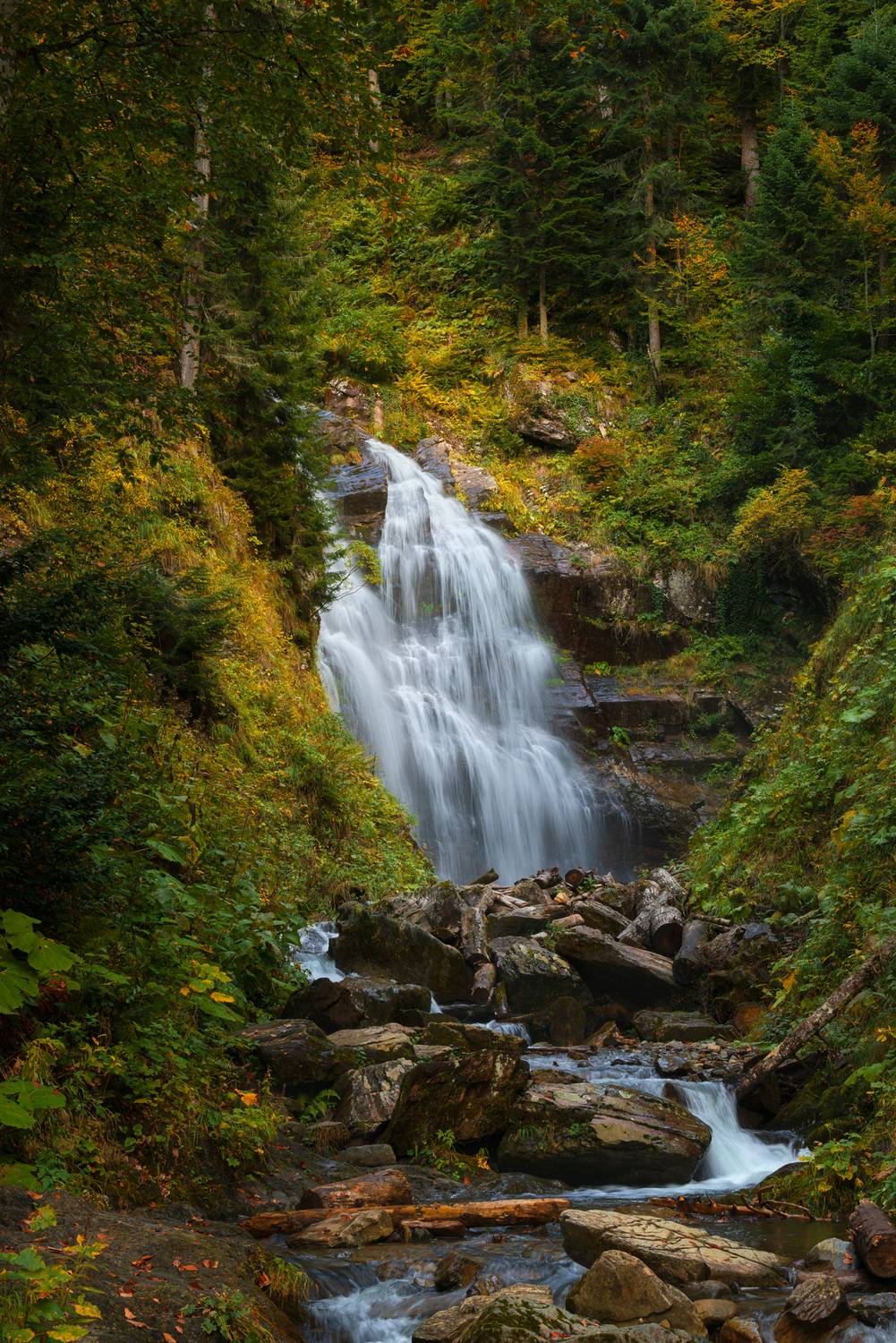 лес, водопад, осень, горы, красная поляна, Растворов Игорь