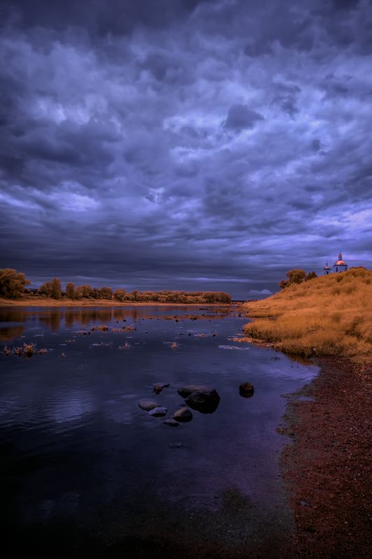 infrared, ик-фото, инфракрасное фото, инфракрасная фотография, пейзаж, лето Только небо и река фото превью