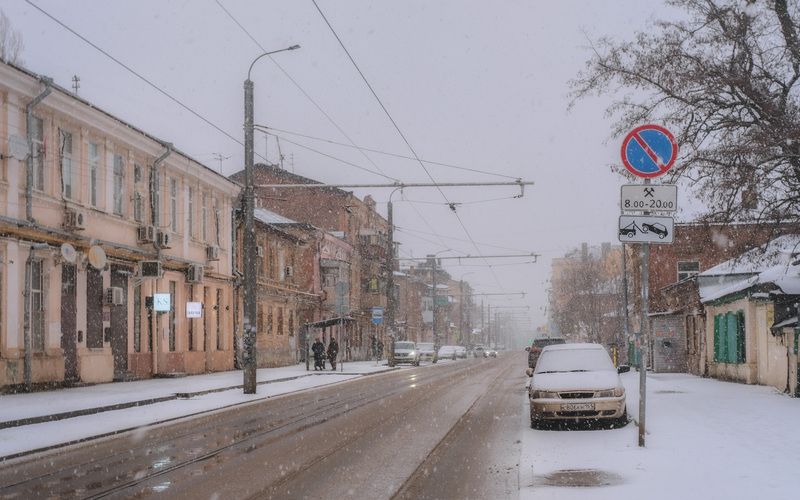 rostov, snowfall, old, city, winter, frozen, weather, Ростов на Дону. фото превью