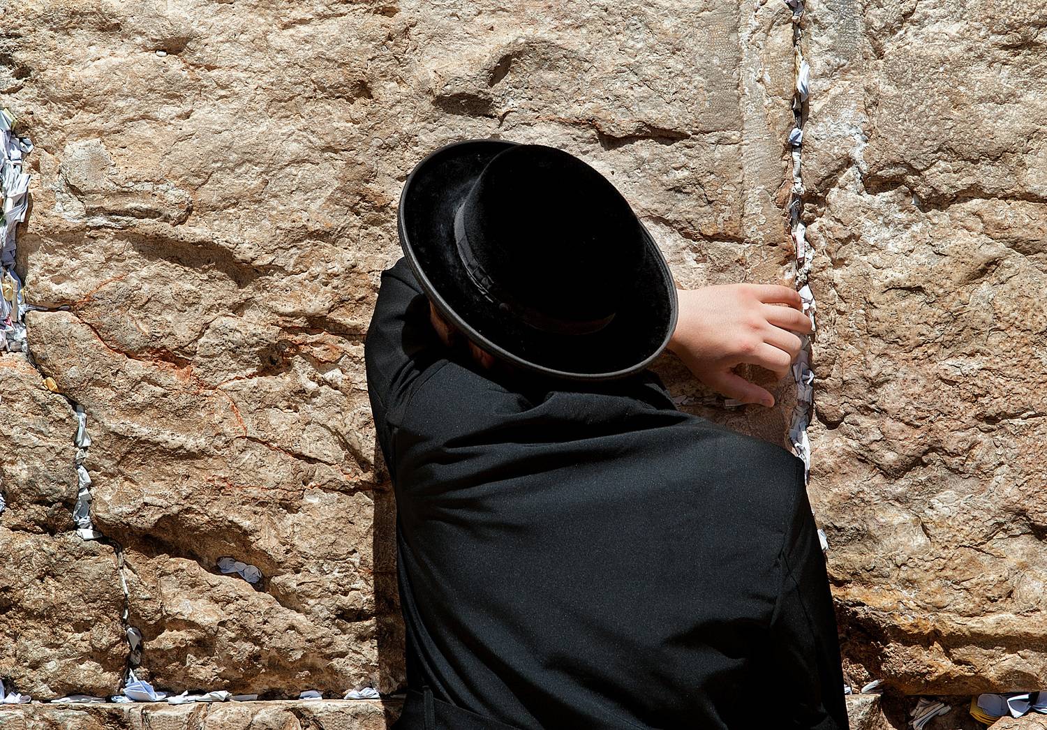 иерусалим, западная стена храма, стена плача, молящийся, Ходос Илья