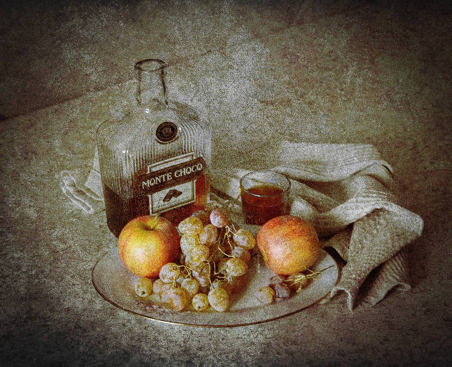 яблоки, виноград, вино, бутылка, стопка, Алексей Бычков