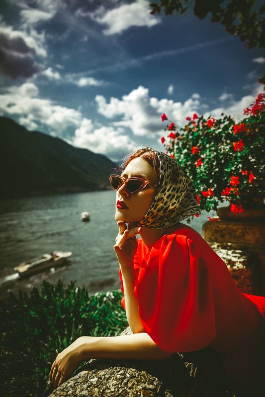 woman, portrait, fashion, beauty, outdoors Como dreams фото превью