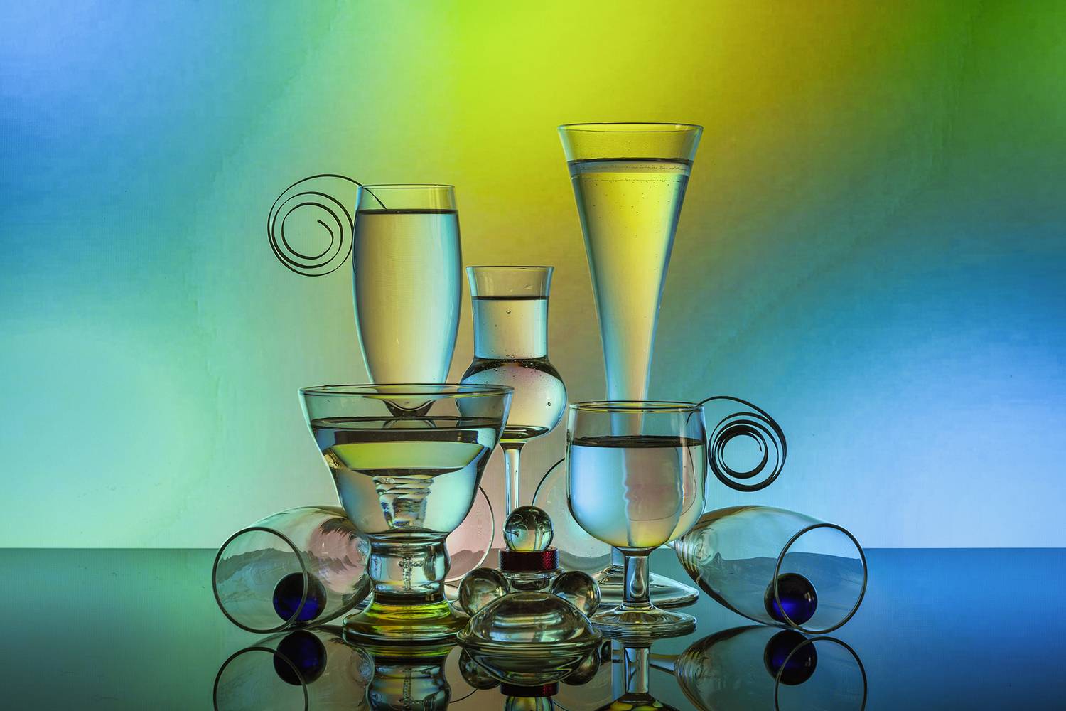 still life, crystal, color, Agus