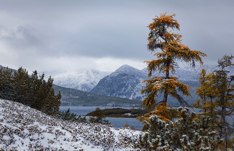 колыма, озеро джека лондона, горы, осень, Колыма. Озеро Джека Лондона. фото превью
