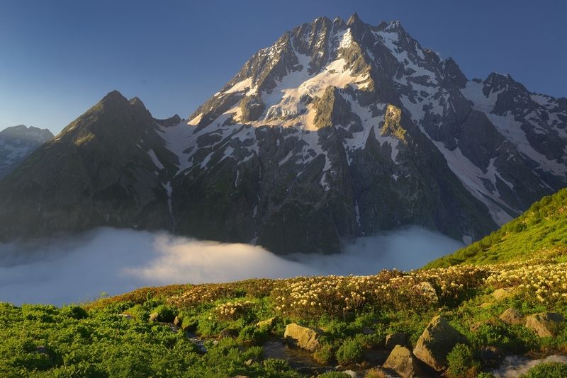 горы лето кавказ утро пшиш Утро в горах,Пшиш фото превью