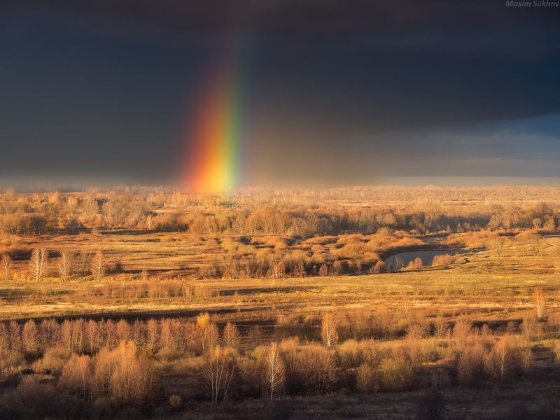 Радуга, осень, Клязьма, Вязники Радуга над заречьем фото превью