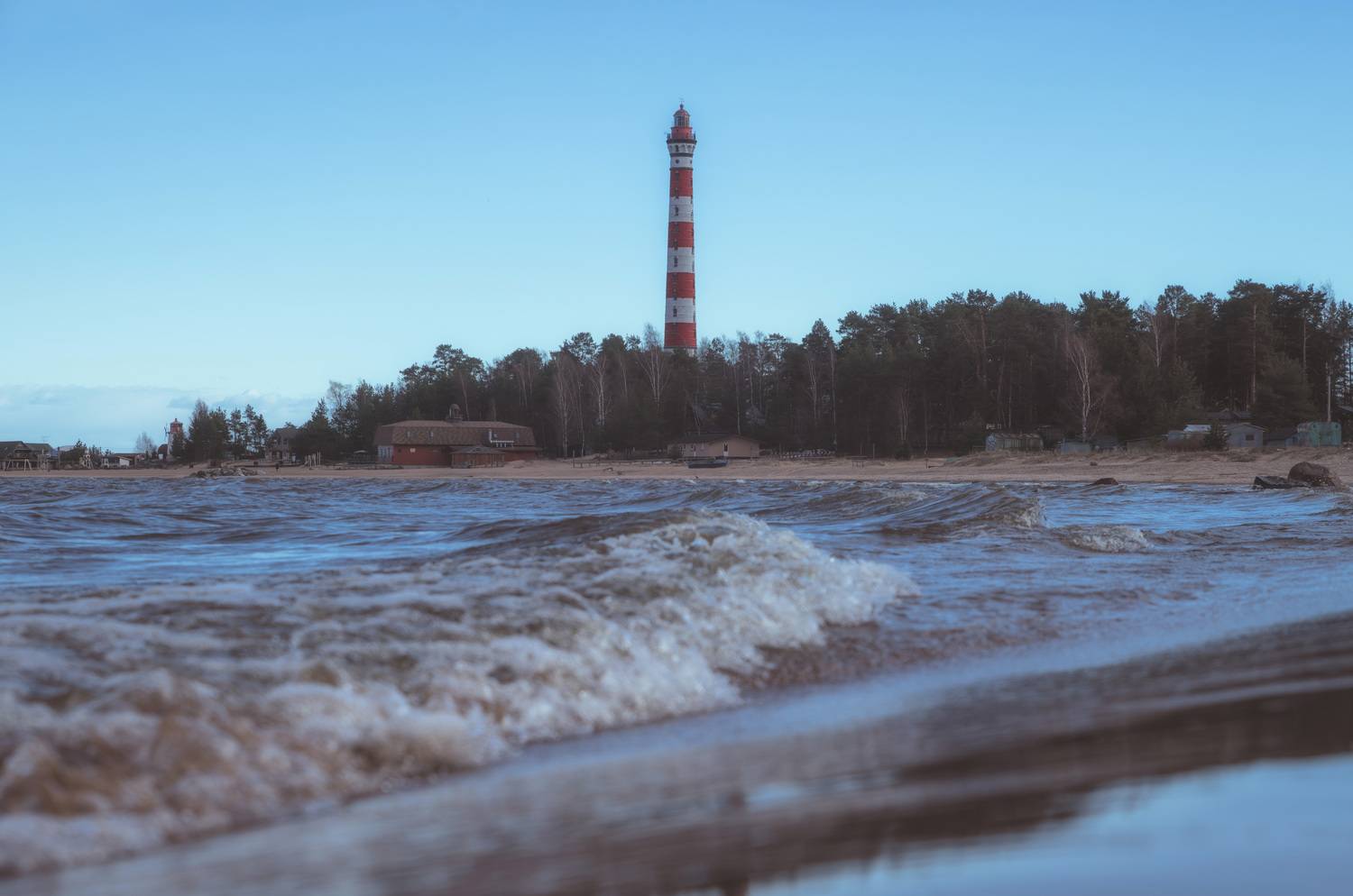 sea, ladoga, lighttower, wave, autumn, lake,, Бугримов Егор