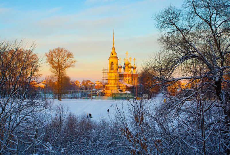 зима, снег, река, церковь, храм, вологда Солнечно-зимняя Вологда фото превью