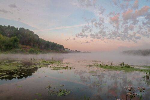 Летний рассвет на Оке.