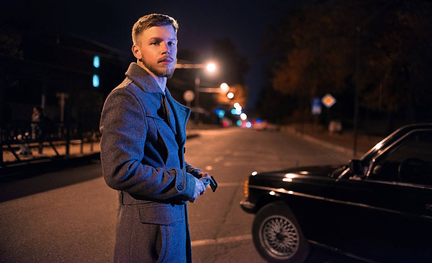 парень, мужчина, модель, ночь, улица, авто, автомобиль, краснодар, Артём Замковой