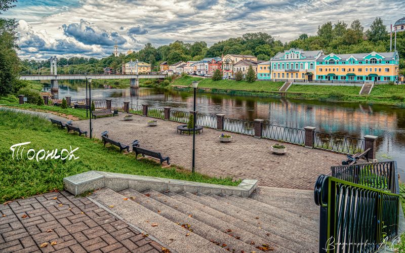 торжок набережная река тверца Виды городка Торжок. фото превью