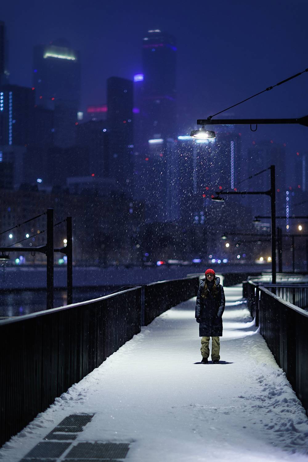 Москва, набережная, ночь, человек, Кочкин Владимир