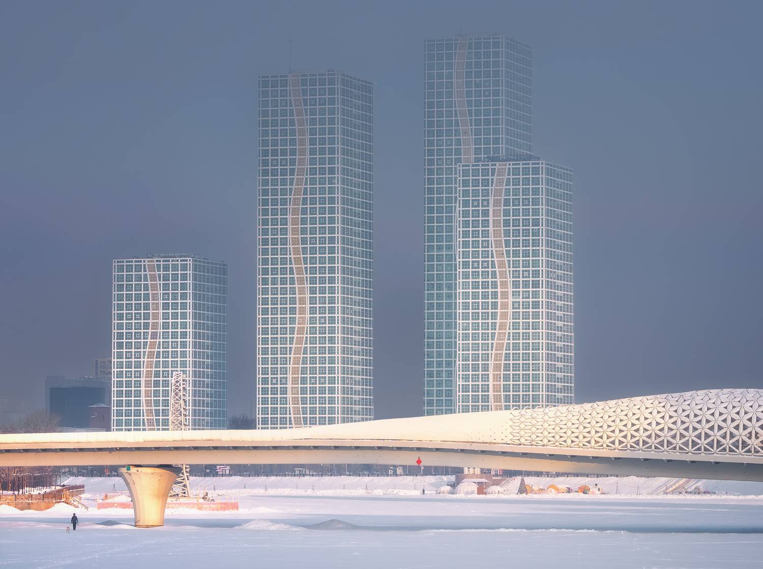 казахстан, астана, рассвет, дымка,  Алексей