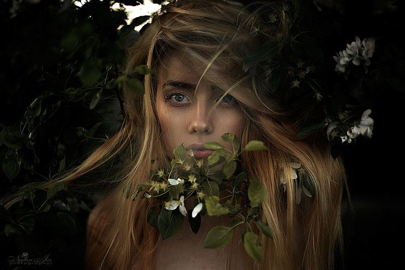 фотосессия\\ портрет яблоня цвет  котик фото превью