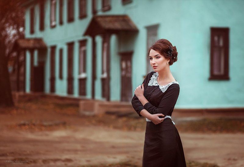 черное платье, девушка, осень, винтаж, ретро based on Lermontov... фото превью