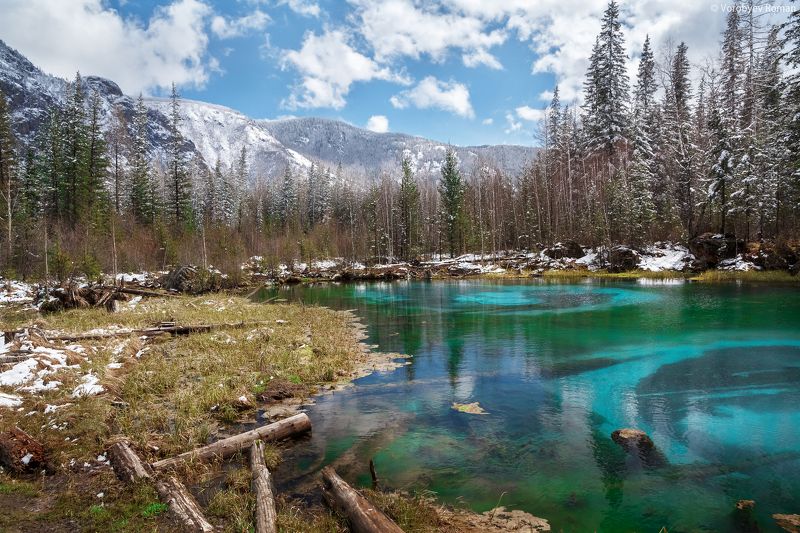 алтай, весна, горное озеро, горный алтай, май, озеро, пейзаж , горы , Гейзерное озеро фото превью