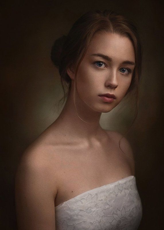 Взгляд, Волосы, Глаза, Девушка, Объем, Платье, Портрет, Свет, Студия, Тень Анфиса фото превью