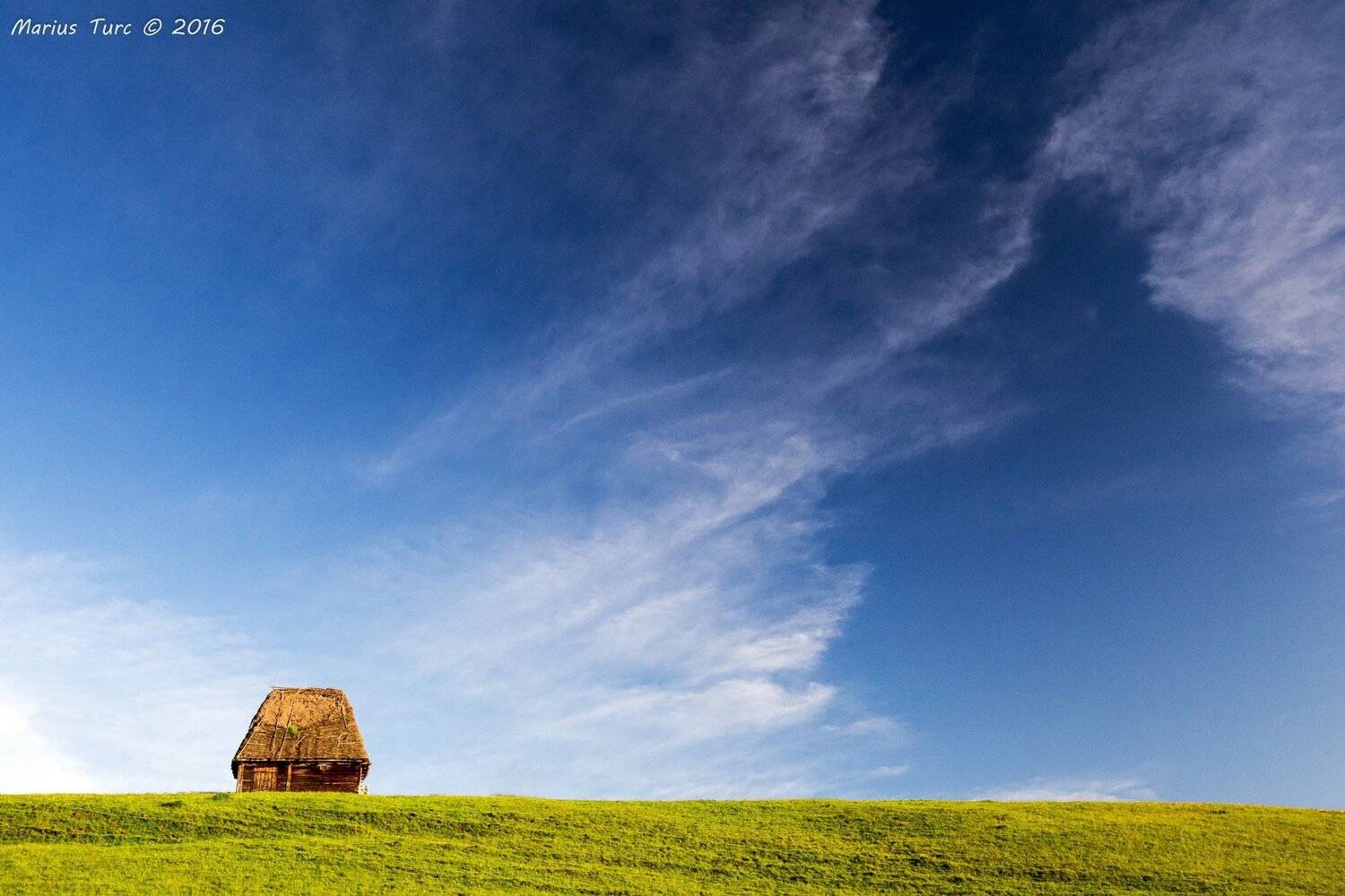 sky,colors,green,house,minimal,land,nature, Marius Turc