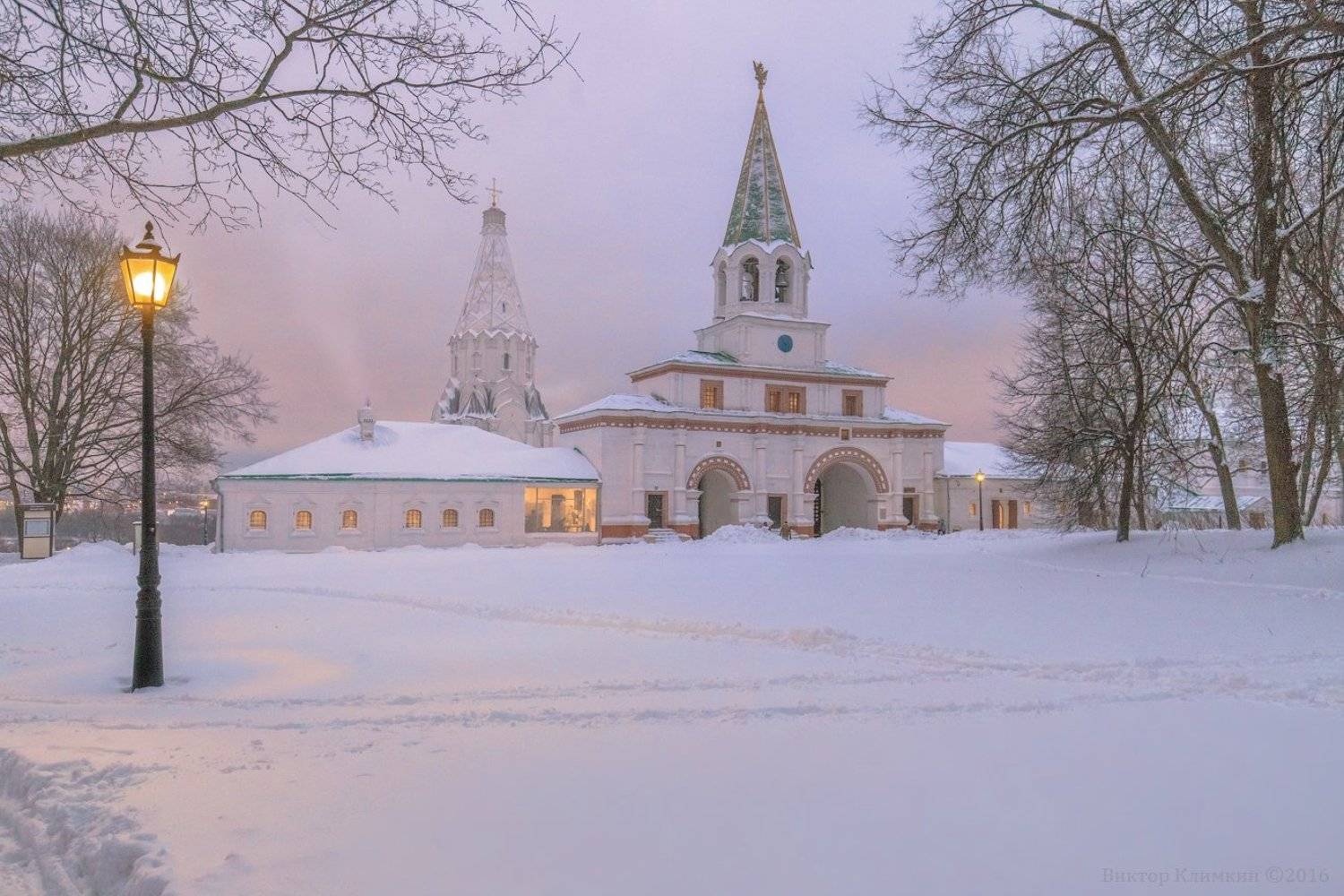 Вечер, Зима, Коломенское, Москва, Храм, Виктор Климкин