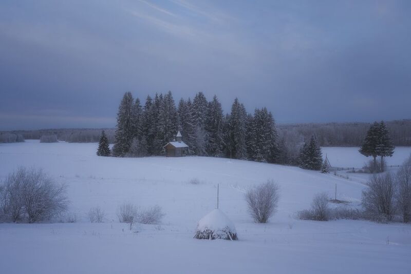Рождественское утро в деревне Мыза Архангельской области фото превью