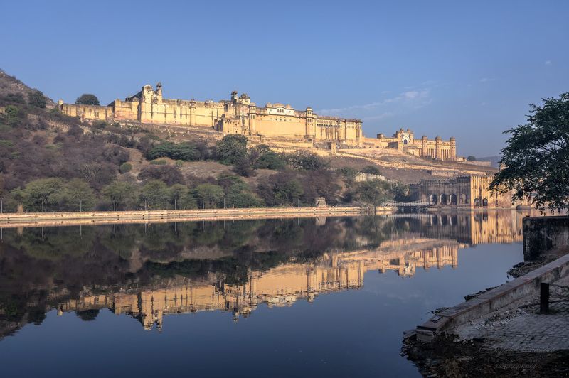 архитектура, городской пейзаж, дворец-крепость амбер, джайпур, индия, достопримечательности индии Дворец-крепость Амбер (город Джайпур, Индия) фото превью