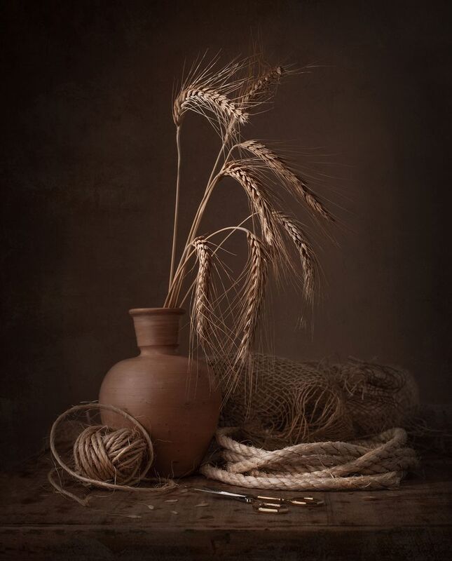 Still life, Wheat, light, string, texture Wheat фото превью
