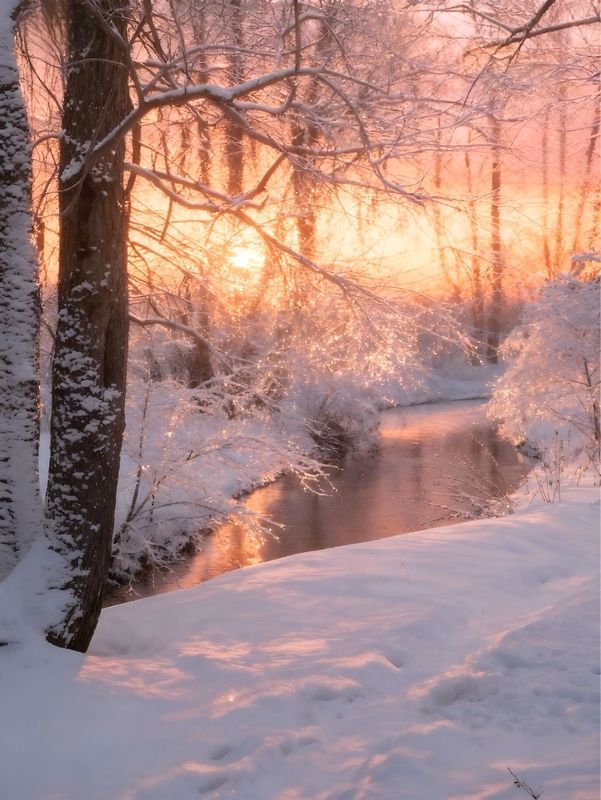 пейзаж, landscape, nature, природа, зима, winter, sunset, закат, лес, forest *** фото превью