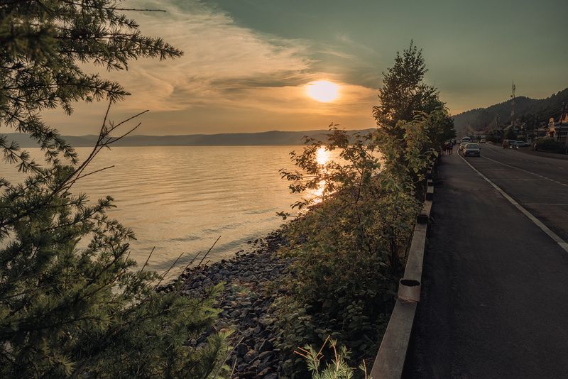 Байкал Листвянка закат Байкал на закате в Листвянке фото превью