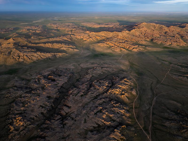 монголия, рассвет, восход, скалы, mongolia, sunrise, rocks  фото превью