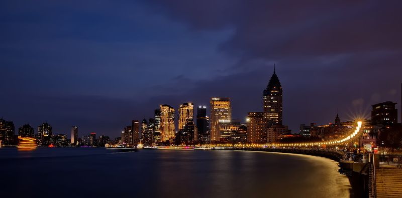 китай шанхай Вечерняя набережная, Шанхай фото превью