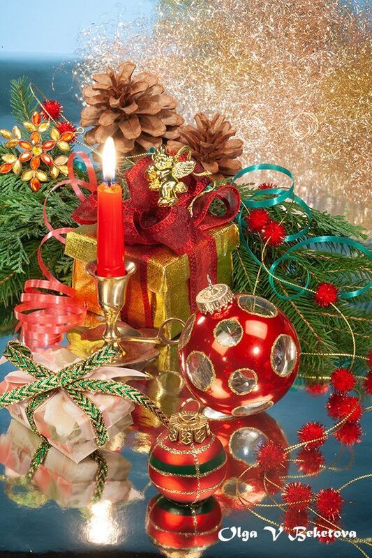 шарики, новый год, натюрморт Новогодняя открытка(6) фото превью