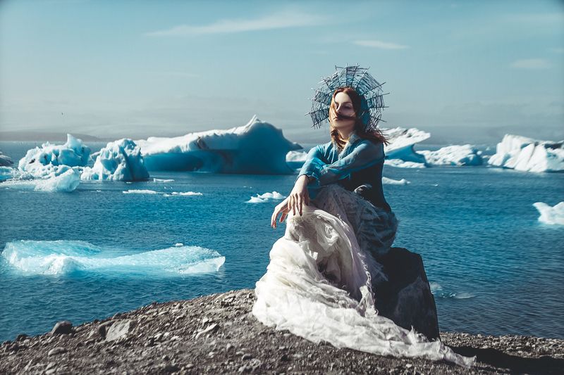 woman, portrait, fashion, beauty, outdoors She rules where glaciers remember everything фото превью