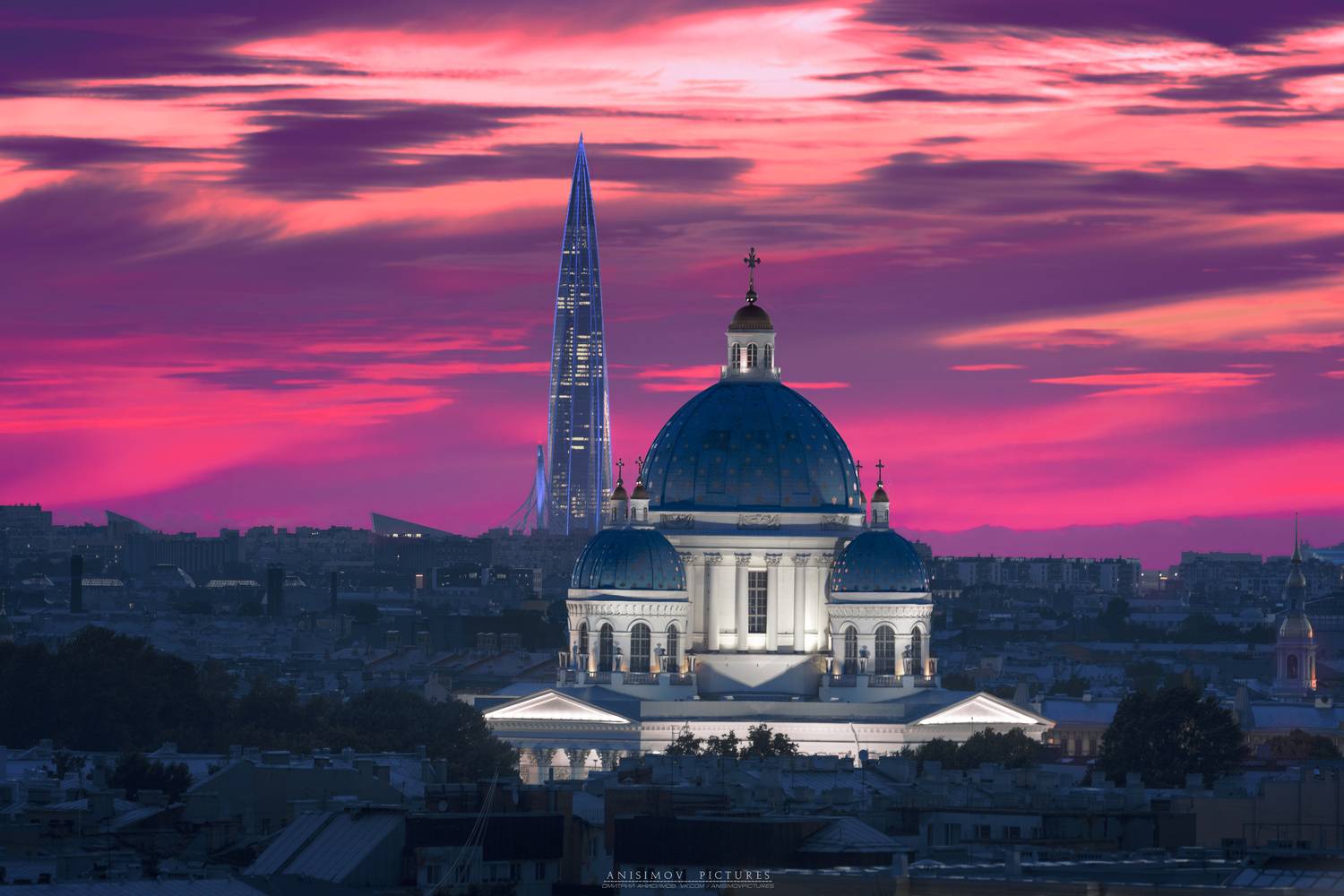 санкт-петербург, закат, архитектура, Анисимов Дмитрий