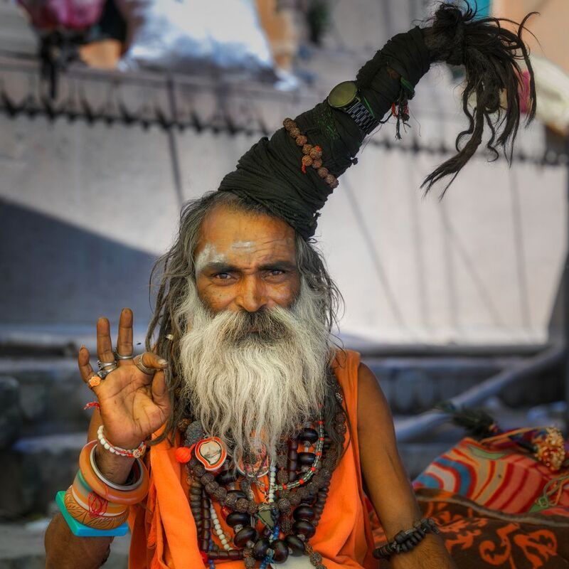 индия, стрит, india, varanasi, варанаси, портрет, сатху, мужчина  фото превью