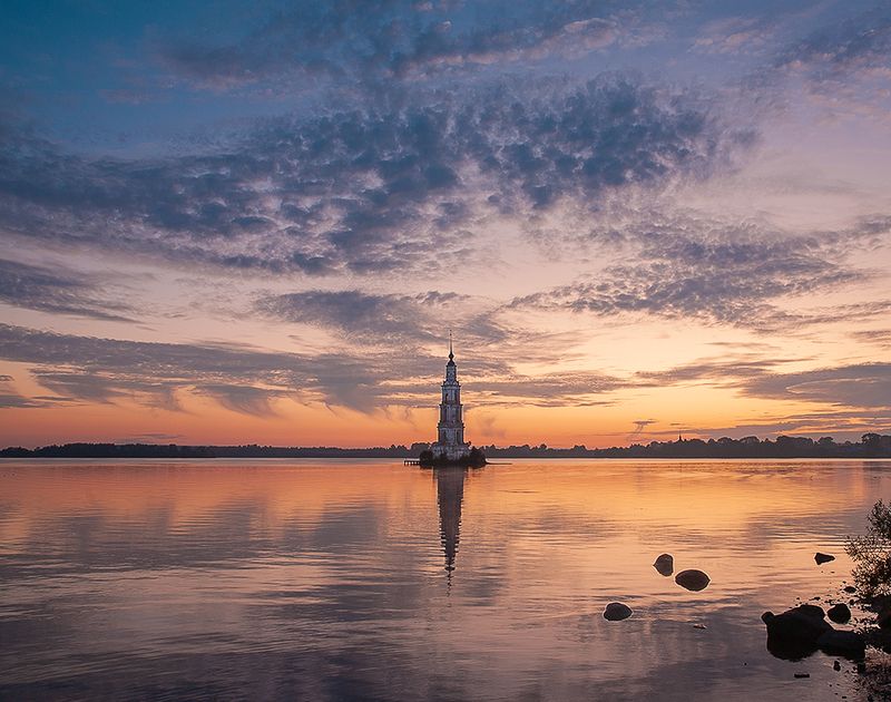 калязин, колокольня, волга ,рассвет. Утро сентября. Калязин. фото превью