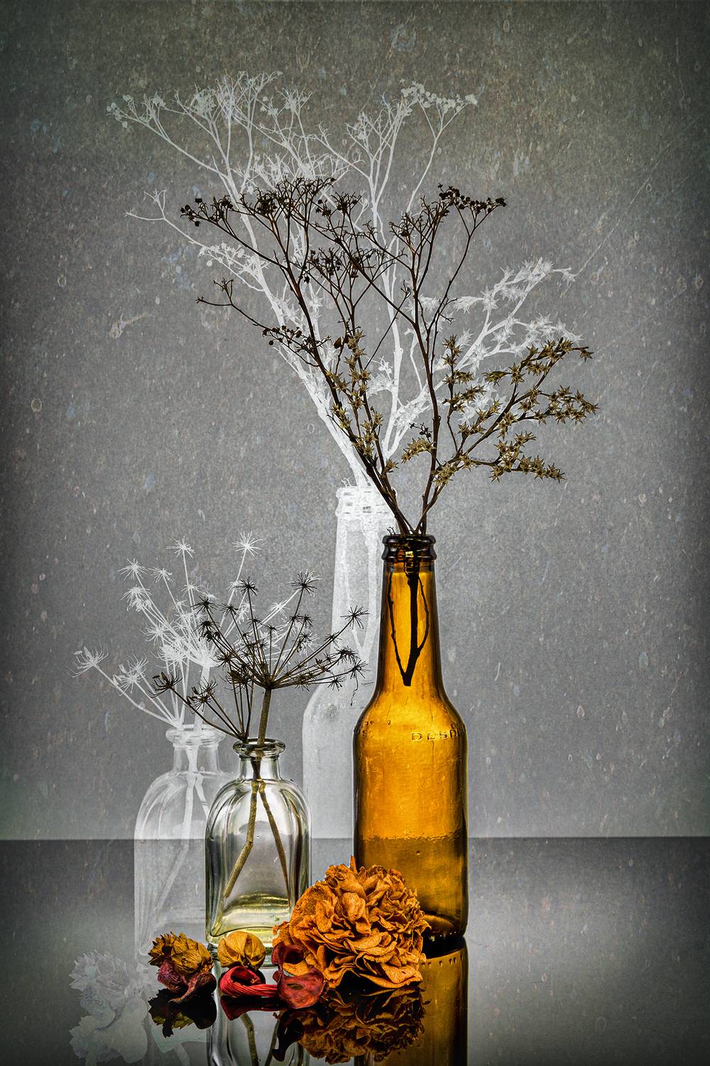 still life, crystal, color, botella, Agus
