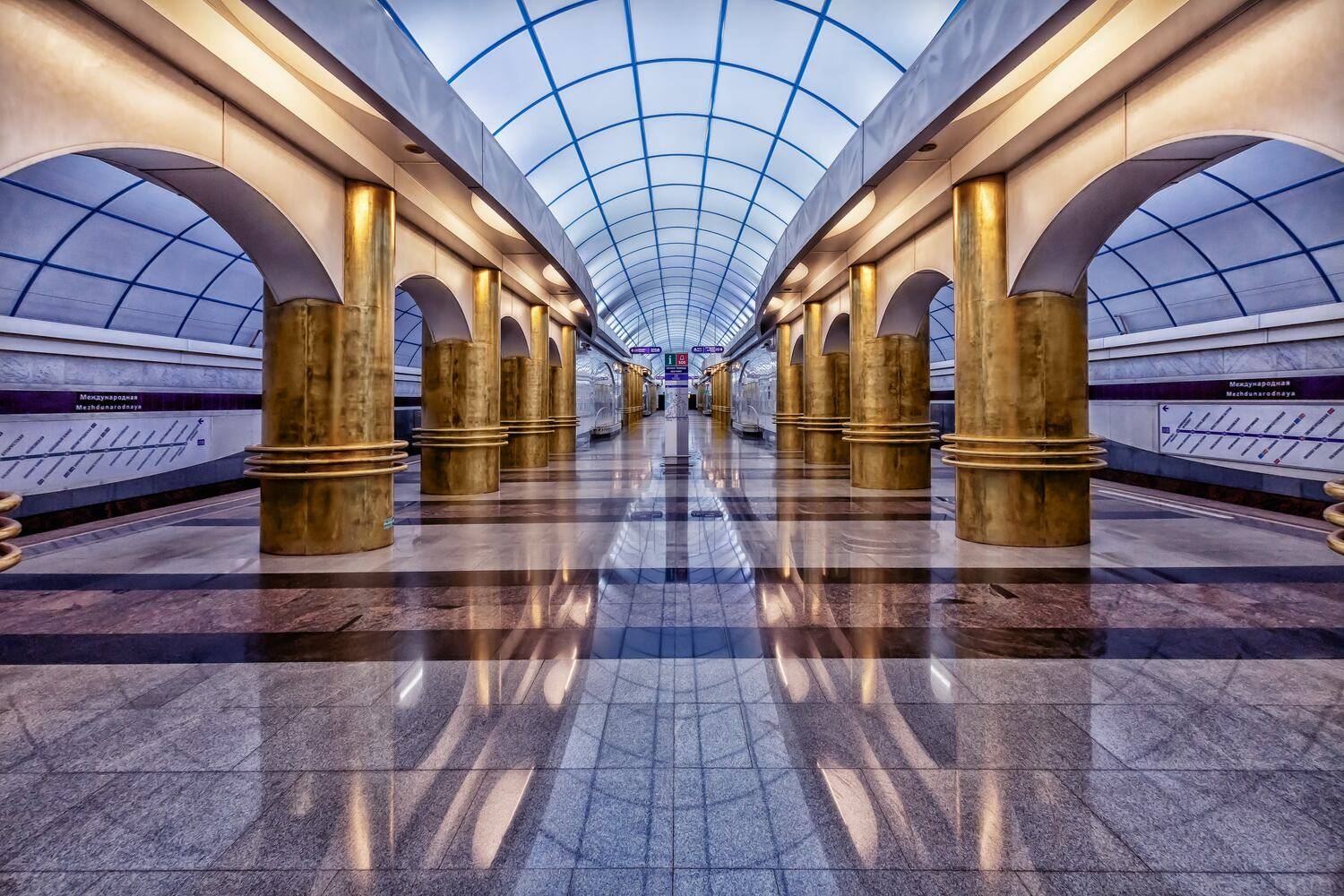 город метро архитектура станция \\\"международная\\\" интерьер платформа, Тамара