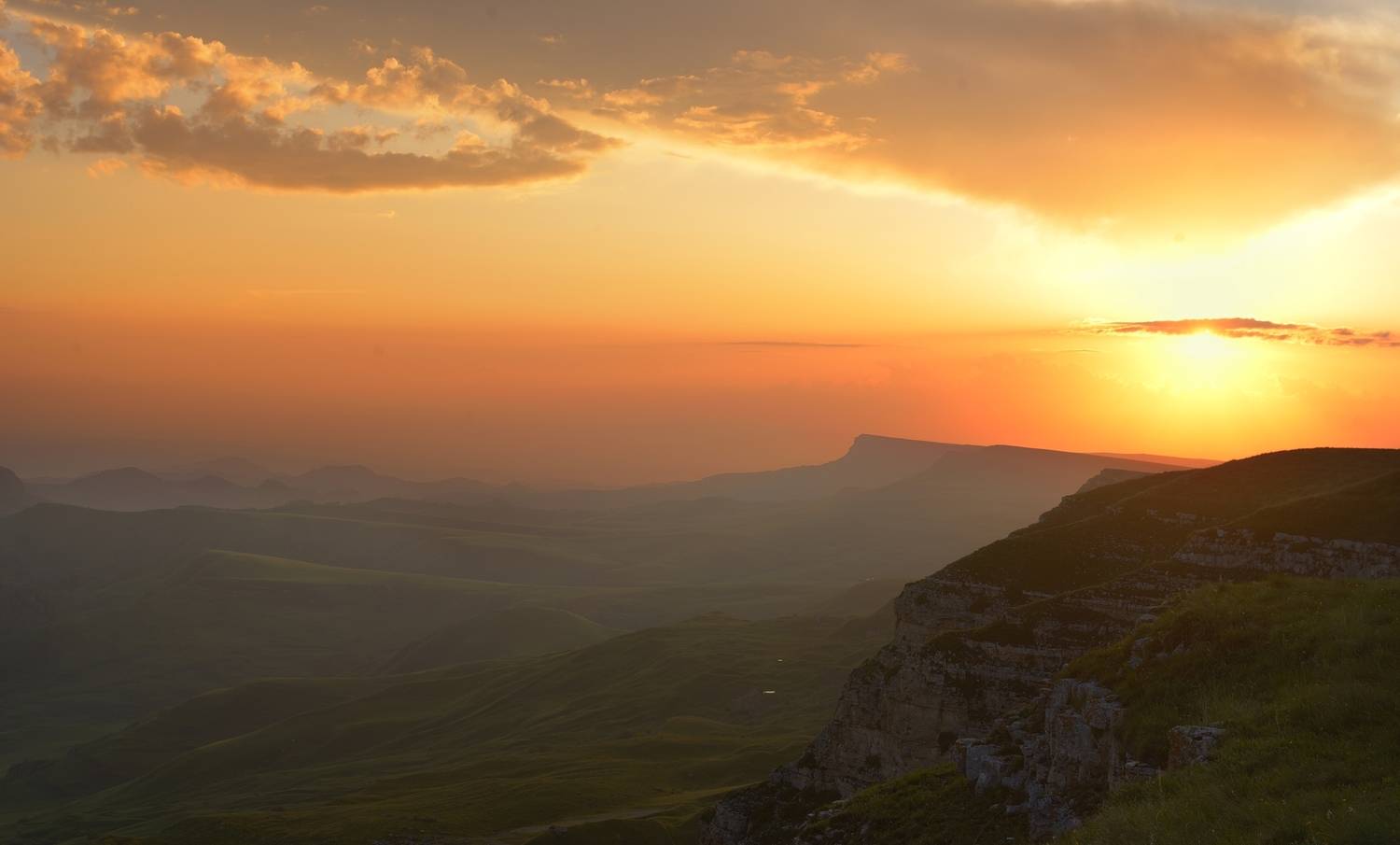 горы лето кавказ закат, Александр Жарников