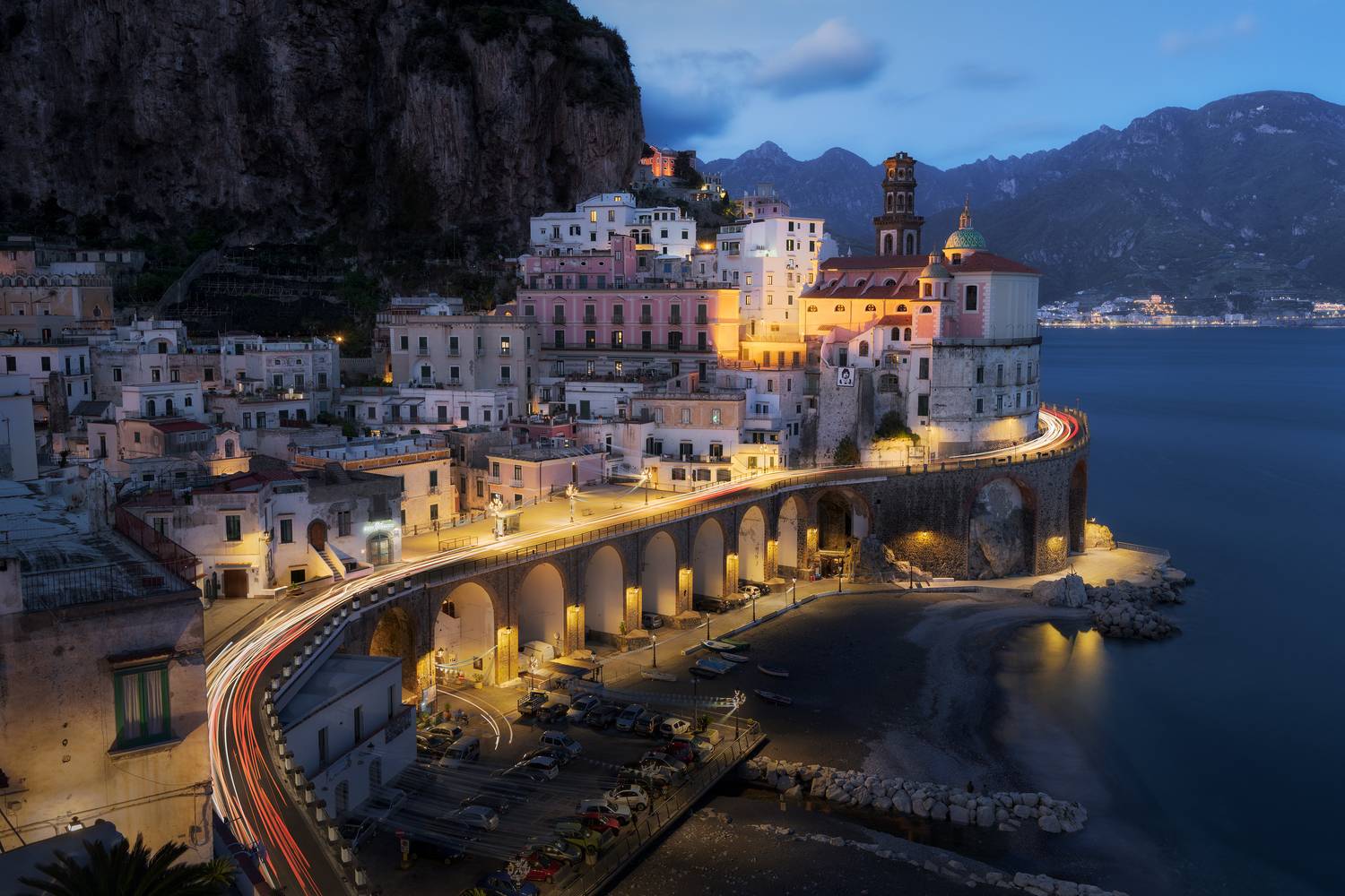 италия, амалфи, атрани, рассвет, закат, море, город, порт, бухта, пляж, неаполь, italy, italia, amalfi, atrani, dusk, dawn, port, bay, beach, naples, napoli, Эрнест Вахеди