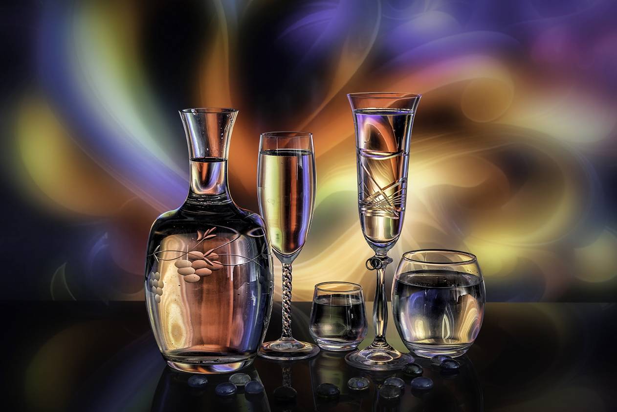 still life, crystal, color, Agus