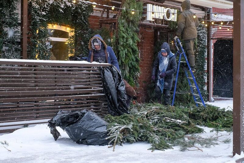 зима город улица люди Оформление... фото превью